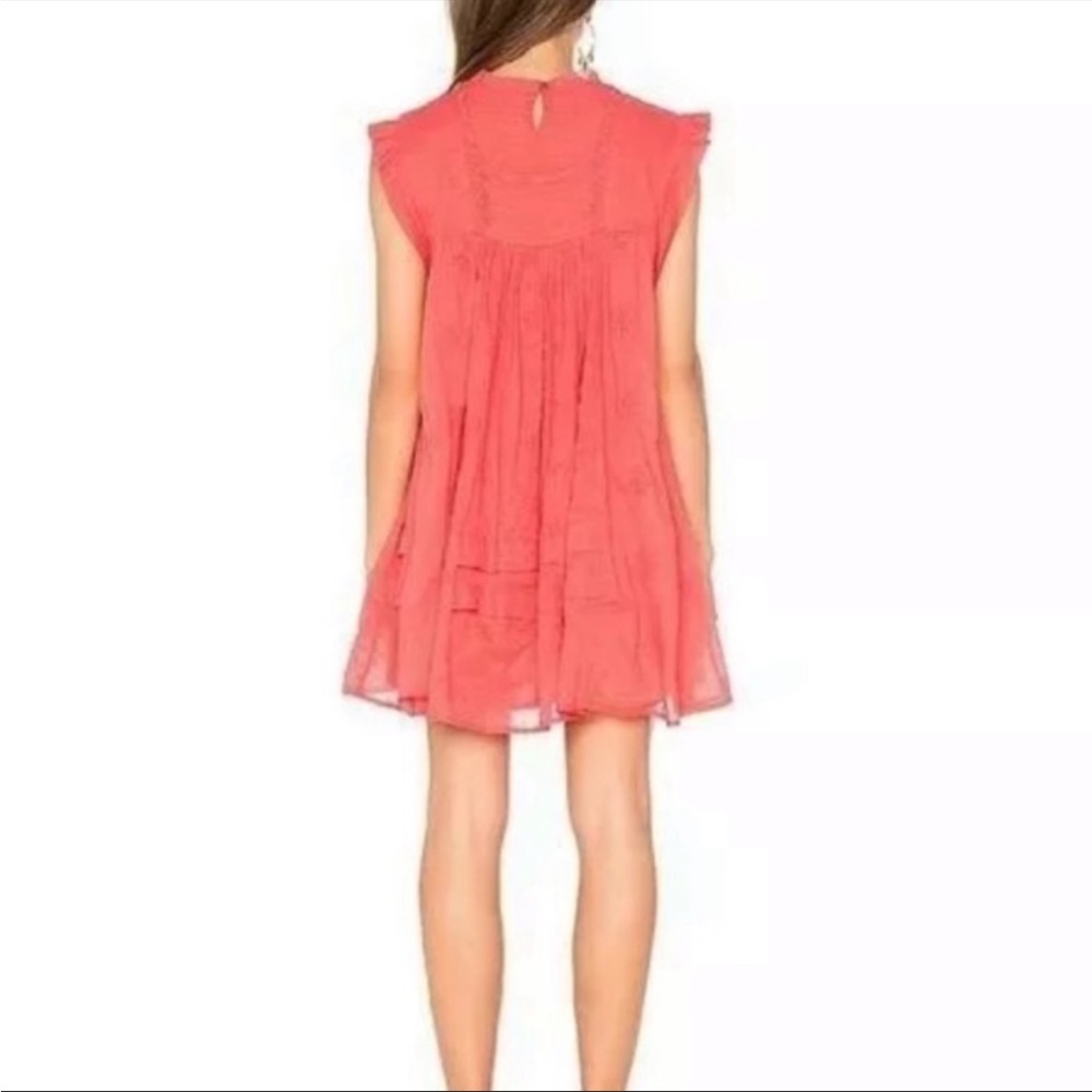 FREE PEOPLE Nobody Like You Embroidered Mini Dress in Coral - Picture 14 of 14